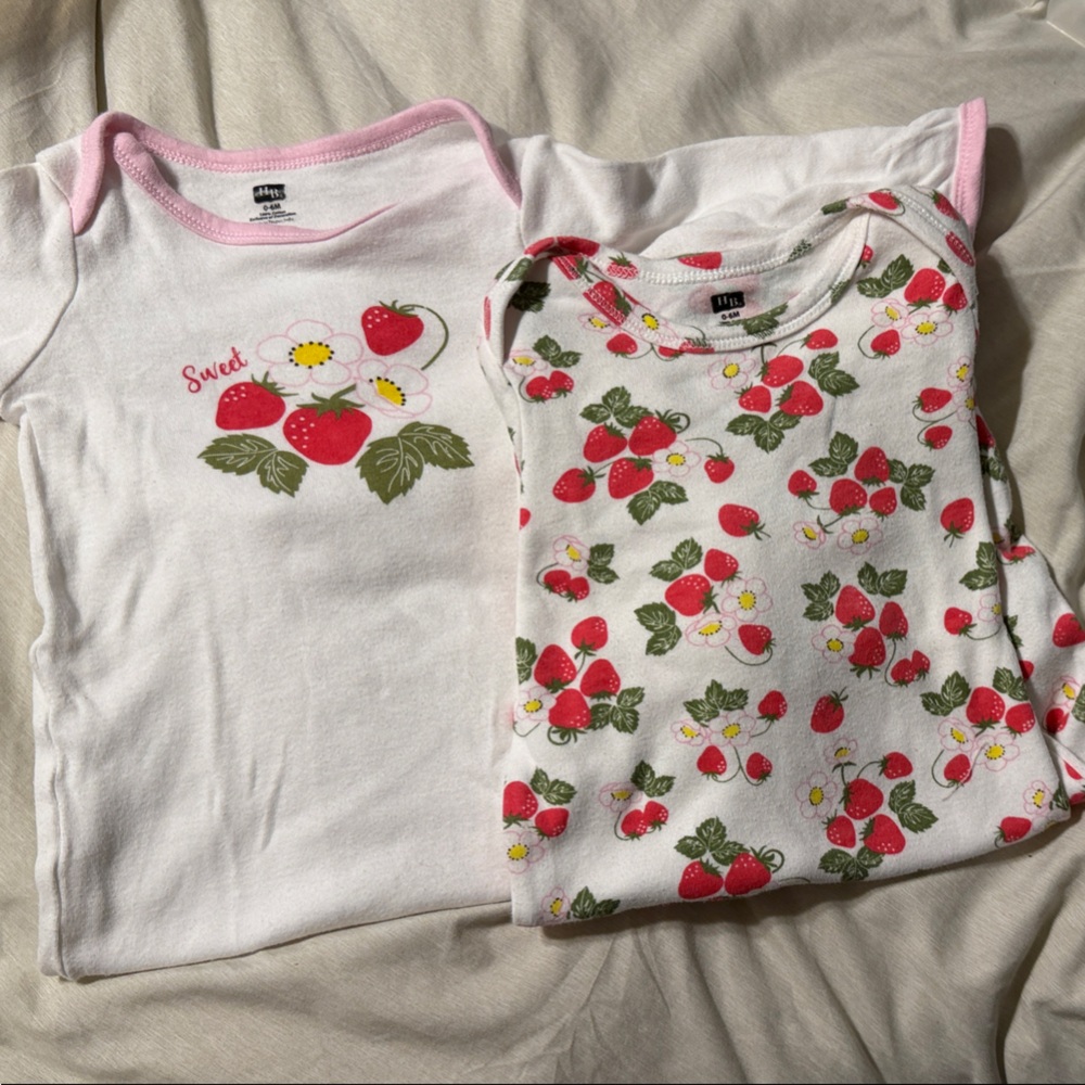 Strawberry Print Pajama Set